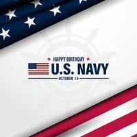 Happy Birthday US Navy October 13 background Illustration vector