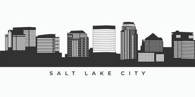 Salt Lake City Skyline Silhouette Illustration vector