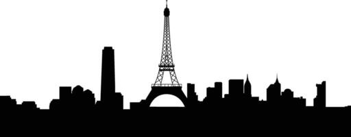 Paris city skyline silhouette illustration vector