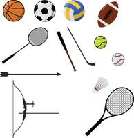 Illustration of sports equipment flat style vector