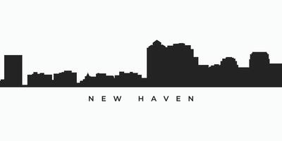New Haven city skyline silhouette illustration vector