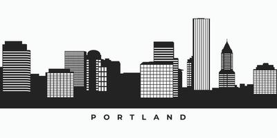 Portland city skyline silhouette illustration vector