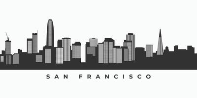 san francisco ciudad horizonte silueta vector