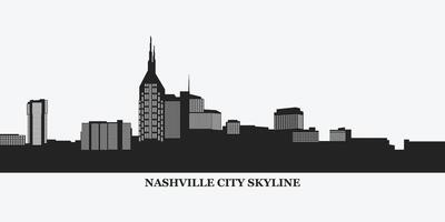 Nashville ciudad horizonte silueta ilustración vector