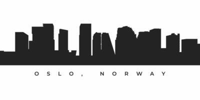 Oslo Noruega ciudad horizonte silueta ilustración vector