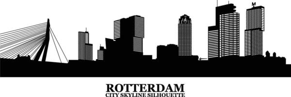 Rotterdam city skyline silhouette vector