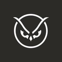 Angry owl simple silhouette design. vector