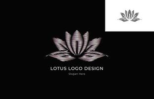 engraved lotus flower logo design is a logo design that illustrates a blooming lotus flower in an engraved vintage style, a logo for boutiques, beauty salons, cosmetic brands, etc. vector