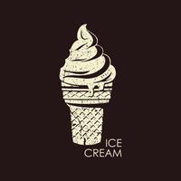 Ice Cream Printable Design, Ice Cream, Vintage retro ice cream T shirt Design, Crack retro ice cream design, Ice cream logo, Ice cream waffle cone icon, ice cream t shirt print design,Ice cream shirt vector