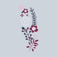 flores vertical sin costura diseño, sin costura modelo de mano dibujado describir, un flor de botánico impresión de hojas flores, flor pijama impreso diseño, haz de primavera floral diseño elementos, pijama vector