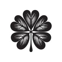 Four leaf clover icon illustration Black icon isolated on white background silhouette vector