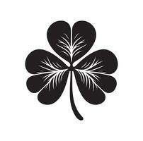 Four leaf clover icon illustration Black icon isolated on white background silhouette vector