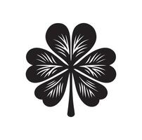 Four leaf clover icon illustration Black icon isolated on white background silhouette vector