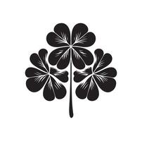 Four leaf clover icon illustration Black icon isolated on white background silhouette vector