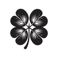 Four leaf clover icon illustration Black icon isolated on white background silhouette vector