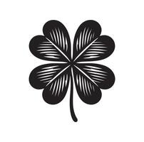 Four leaf clover icon illustration Black icon isolated on white background silhouette vector