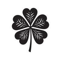 Four leaf clover icon illustration Black icon isolated on white background silhouette vector