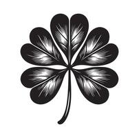 Four leaf clover icon illustration Black icon isolated on white background silhouette vector