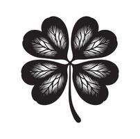 Four leaf clover icon illustration Black icon isolated on white background silhouette vector