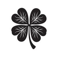 Four leaf clover icon illustration Black icon isolated on white background silhouette vector