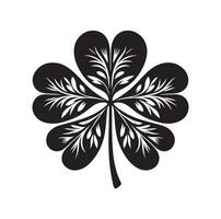 Four leaf clover icon illustration Black icon isolated on white background silhouette vector