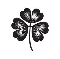 Four leaf clover icon illustration Black icon isolated on white background silhouette vector