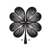 Four leaf clover icon illustration Black icon isolated on white background silhouette vector