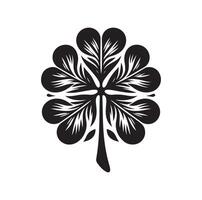 Four leaf clover icon illustration Black icon isolated on white background silhouette vector