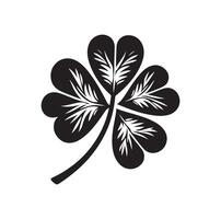 Four leaf clover icon illustration Black icon isolated on white background silhouette vector