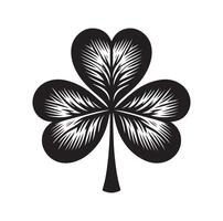 Four leaf clover icon illustration Black icon isolated on white background silhouette vector