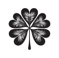 Four leaf clover icon illustration Black icon isolated on white background silhouette vector