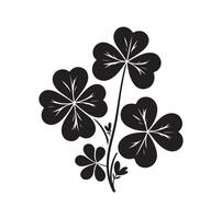 Four leaf clover icon illustration Black icon isolated on white background silhouette vector