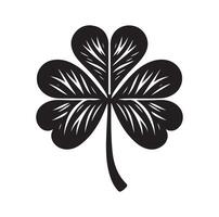 Four leaf clover icon illustration Black icon isolated on white background silhouette vector