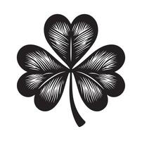 Four leaf clover icon illustration Black icon isolated on white background silhouette vector