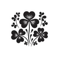 Four leaf clover icon illustration Black icon isolated on white background silhouette vector