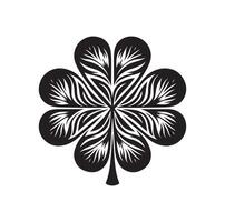 Four leaf clover icon illustration Black icon isolated on white background silhouette vector