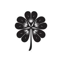 Four leaf clover icon illustration Black icon isolated on white background silhouette vector