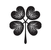 Four leaf clover icon illustration Black icon isolated on white background silhouette vector