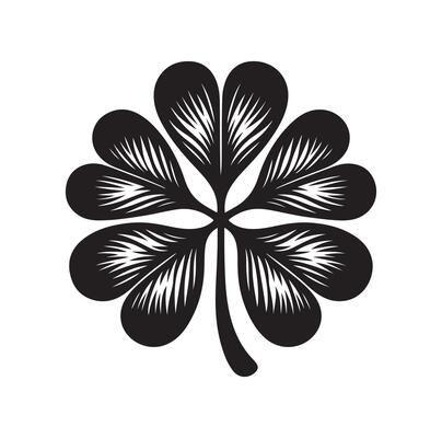 Four leaf clover icon illustration Black icon isolated on white background silhouette