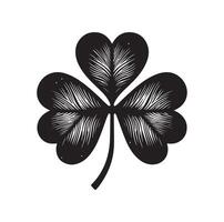 Four leaf clover icon illustration Black icon isolated on white background silhouette vector