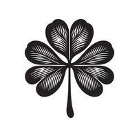 Four leaf clover icon illustration Black icon isolated on white background silhouette vector