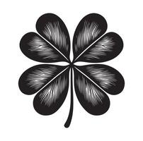 Four leaf clover icon illustration Black icon isolated on white background silhouette vector