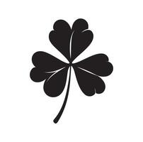 Four leaf clover icon illustration Black icon isolated on white background silhouette vector