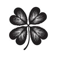 Four leaf clover icon illustration Black icon isolated on white background silhouette vector