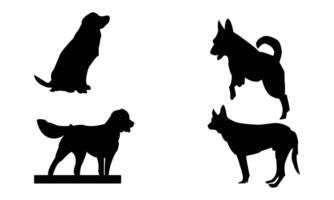 Dog Silhouette Design Collection. vector