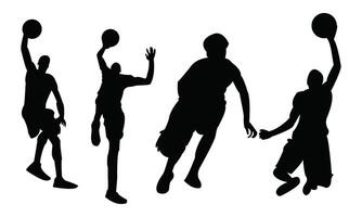 Basketball Player Silhouette Design Collection. vector