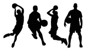 Basketball Player Silhouette Design Collection. vector