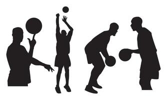 Basketball Player Silhouette Design Collection. vector
