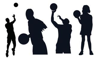 Basketball Player Silhouette Design Collection. vector