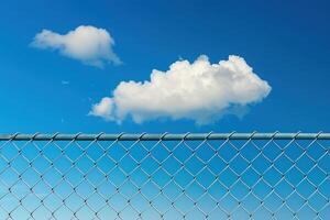 A cloudless blue sky with a large cloud in the middle photo